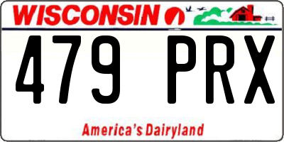 WI license plate 479PRX