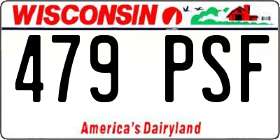 WI license plate 479PSF