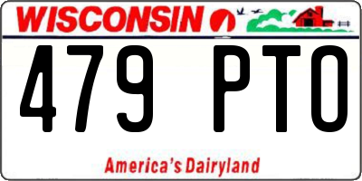 WI license plate 479PTO