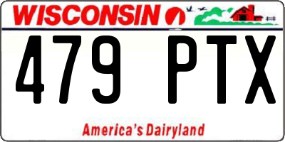 WI license plate 479PTX