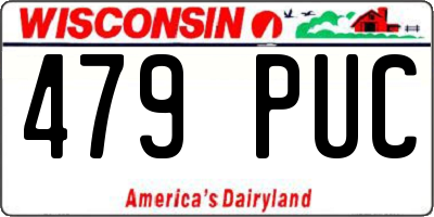 WI license plate 479PUC