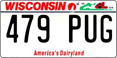 WI license plate 479PUG