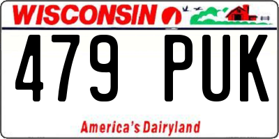 WI license plate 479PUK
