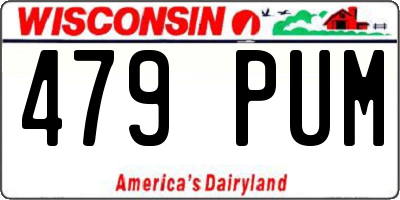 WI license plate 479PUM