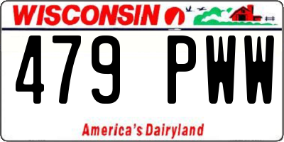 WI license plate 479PWW