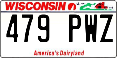 WI license plate 479PWZ