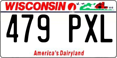 WI license plate 479PXL