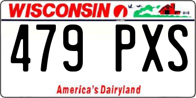 WI license plate 479PXS