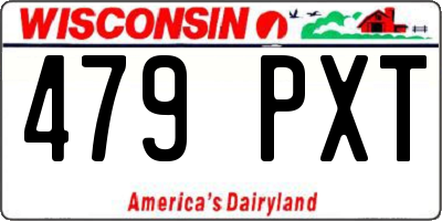 WI license plate 479PXT