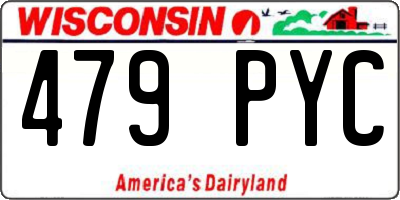 WI license plate 479PYC