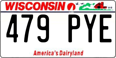 WI license plate 479PYE