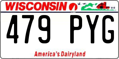 WI license plate 479PYG