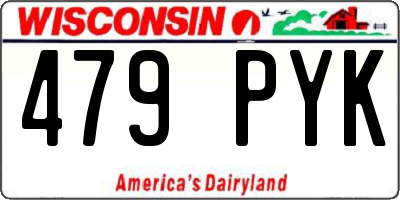 WI license plate 479PYK