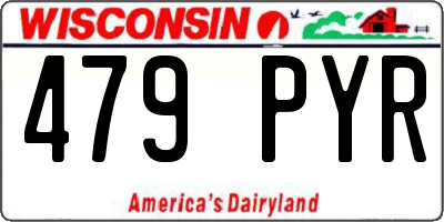 WI license plate 479PYR