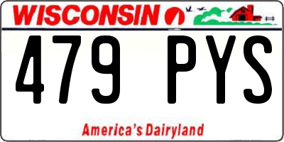WI license plate 479PYS