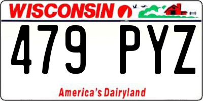 WI license plate 479PYZ