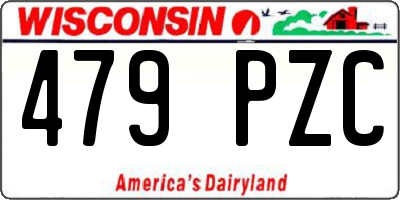 WI license plate 479PZC