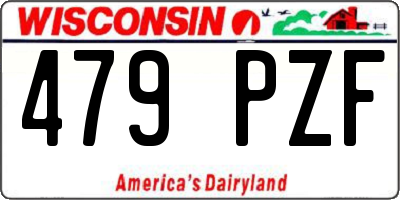 WI license plate 479PZF