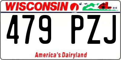 WI license plate 479PZJ