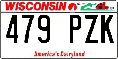 WI license plate 479PZK