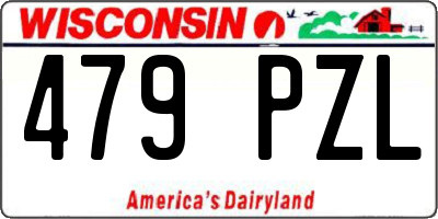 WI license plate 479PZL