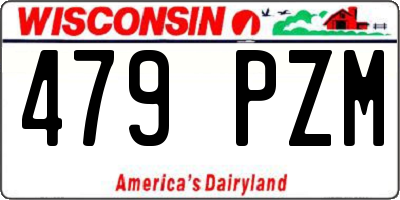 WI license plate 479PZM