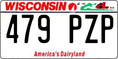 WI license plate 479PZP