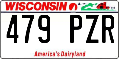 WI license plate 479PZR