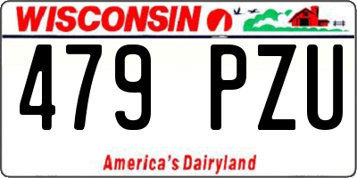 WI license plate 479PZU