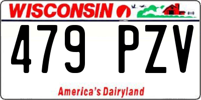WI license plate 479PZV