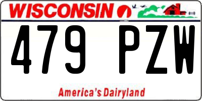 WI license plate 479PZW