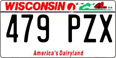 WI license plate 479PZX