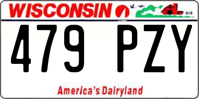 WI license plate 479PZY