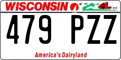 WI license plate 479PZZ