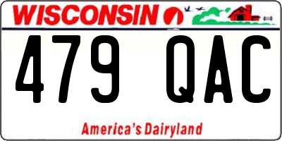 WI license plate 479QAC