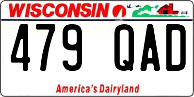 WI license plate 479QAD