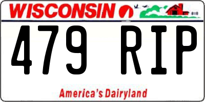 WI license plate 479RIP
