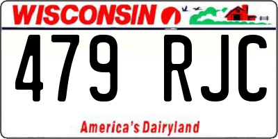 WI license plate 479RJC