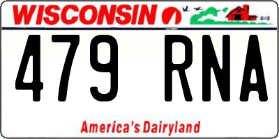 WI license plate 479RNA