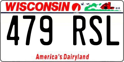 WI license plate 479RSL