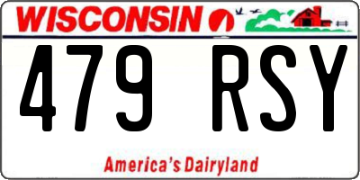 WI license plate 479RSY