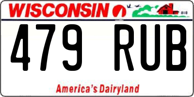 WI license plate 479RUB