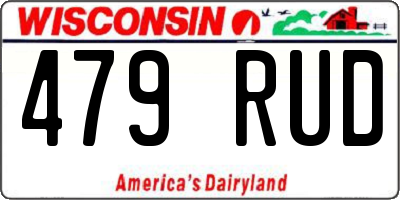 WI license plate 479RUD