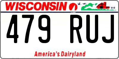 WI license plate 479RUJ
