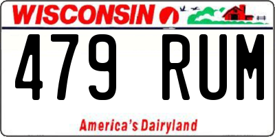 WI license plate 479RUM