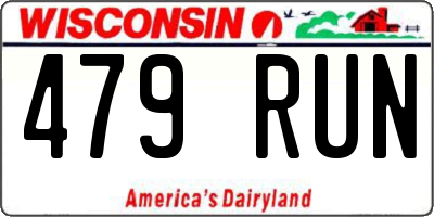 WI license plate 479RUN