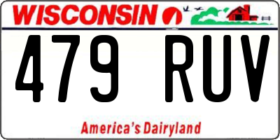 WI license plate 479RUV