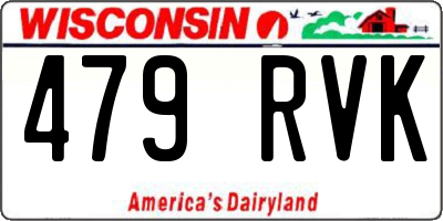 WI license plate 479RVK