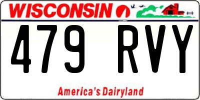 WI license plate 479RVY