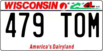 WI license plate 479TOM